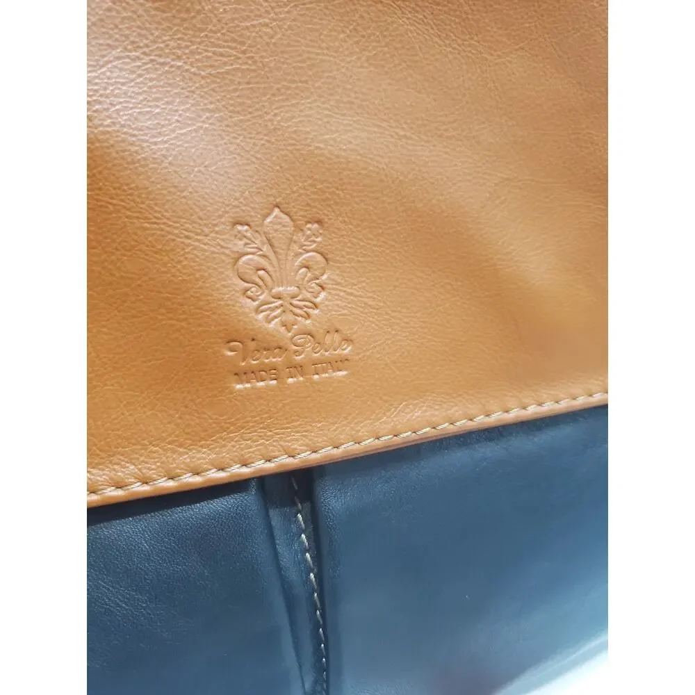 Vera Pelle Two Tone Leather Crossbody